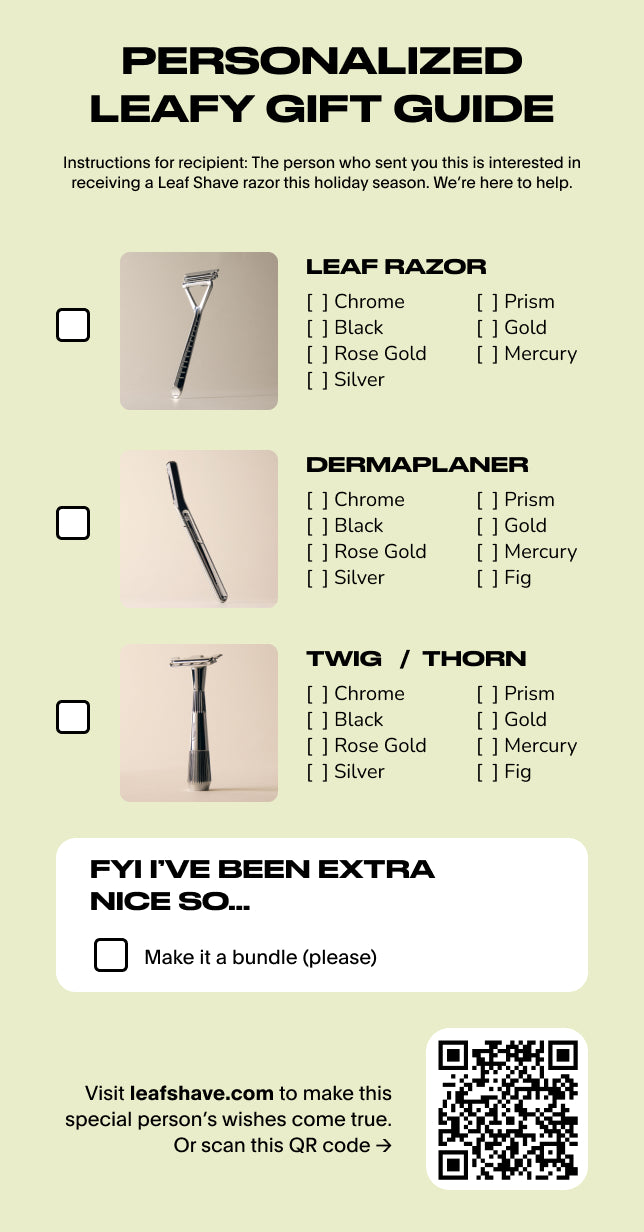 Gifting Checklist for Leaf Shave